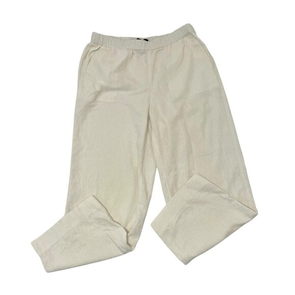 Banana Republic Linen Blend Pull-On Straight Leg Pants Summer White size Medium - Picture 1 of 5